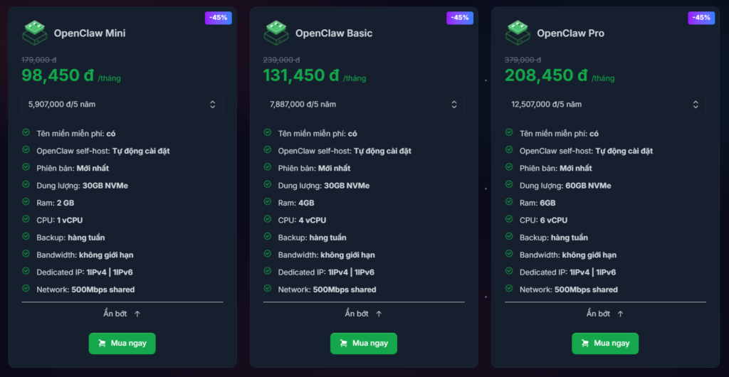 Giới thiệu dịch vụ VPS cài sẵn OpenClaw từ Tino