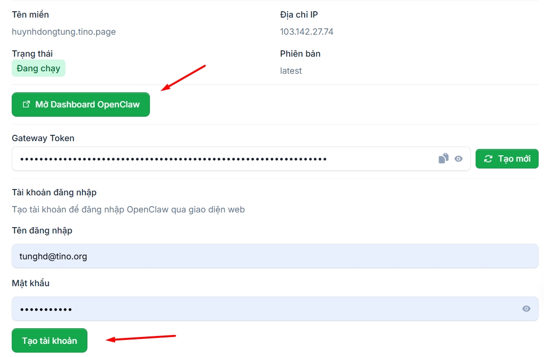 Truy cập không gian làm việc 