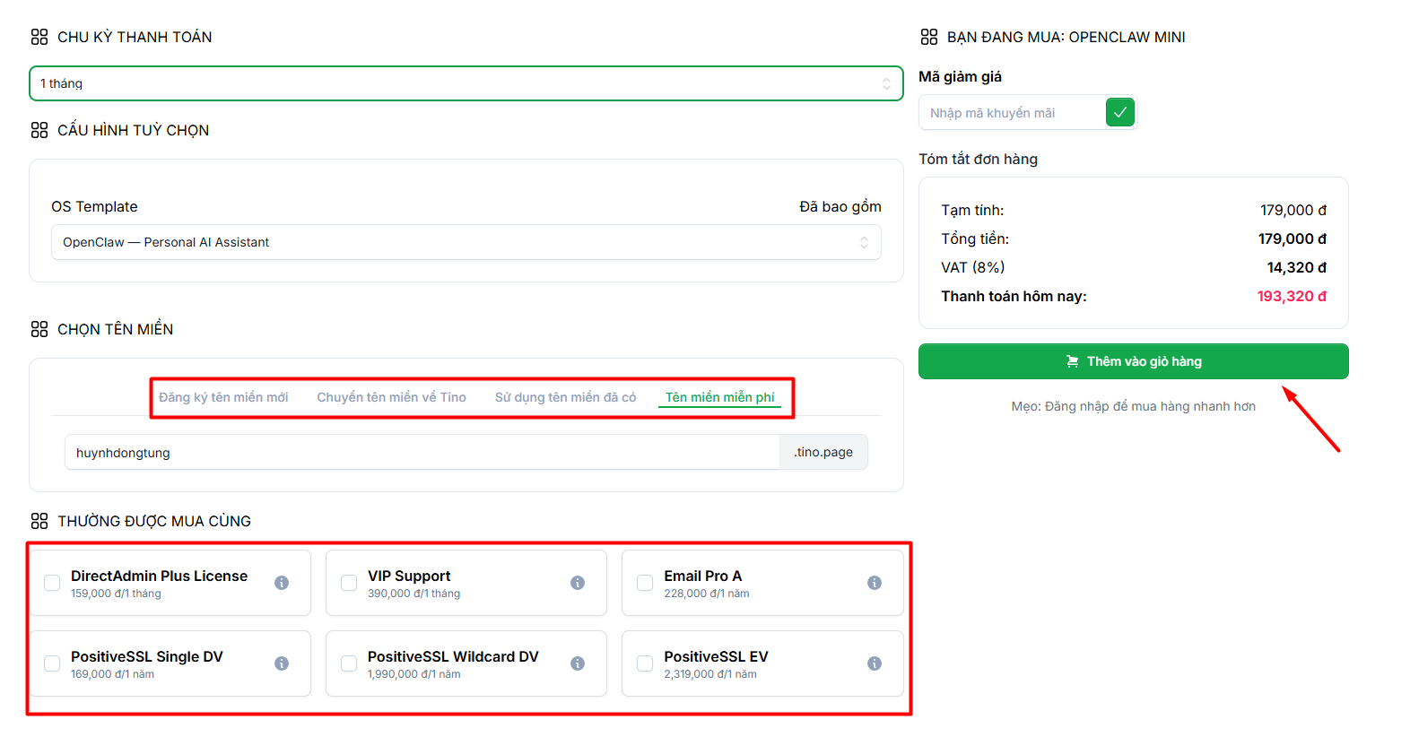 Hướng dẫn đăng ký dịch vụ VPS OpenClaw